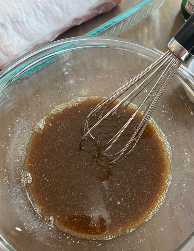 whisk glaze in mixing bowl.
