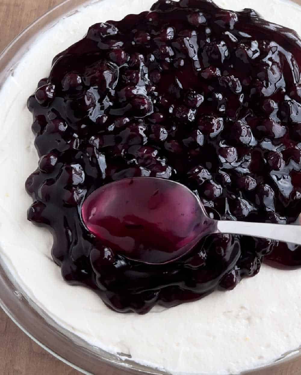 spread pie filling over dip.