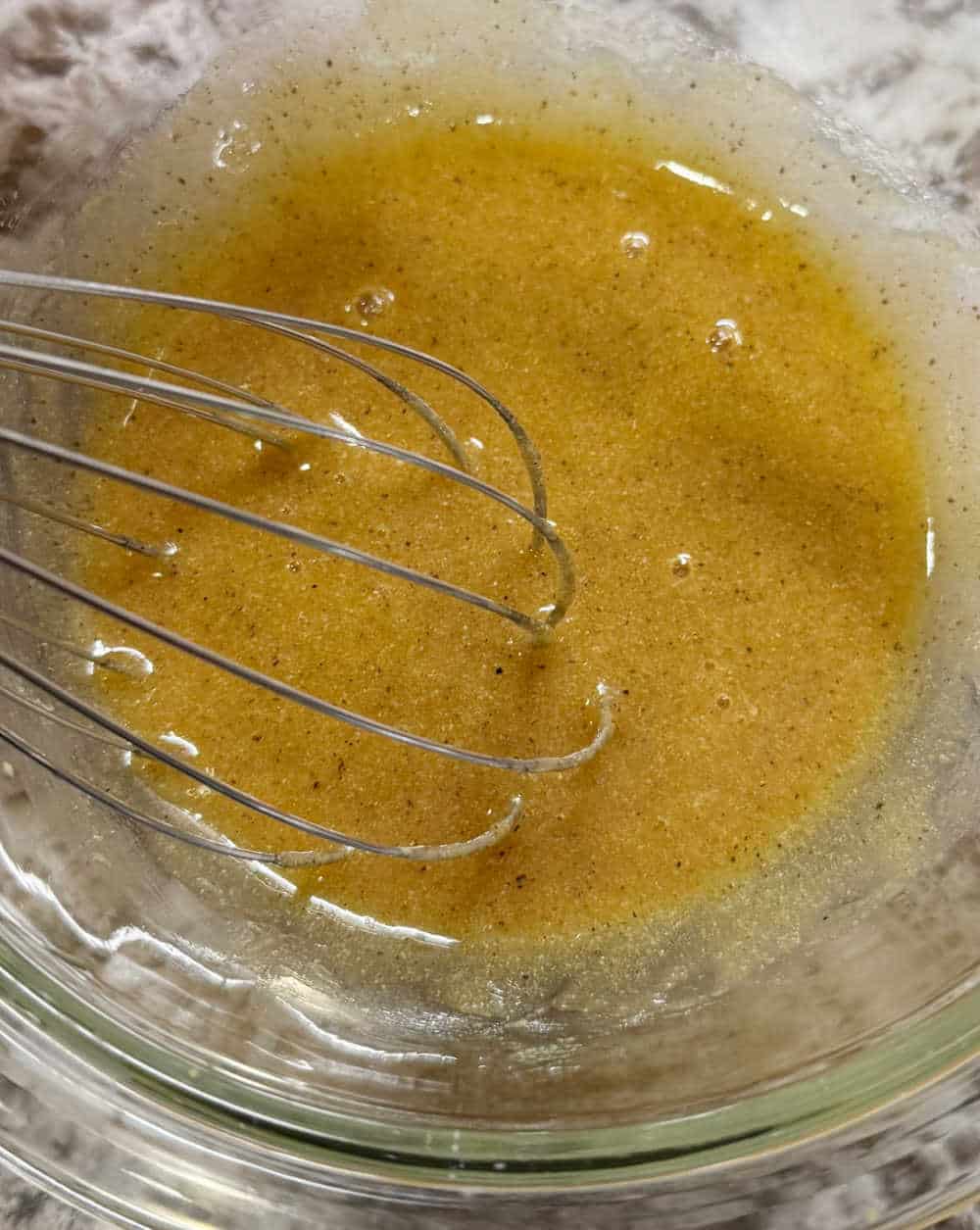 honey mustard sauce in bowl.