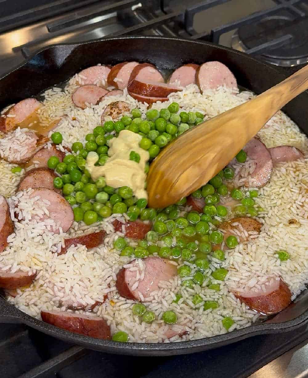 mix ingredients together in skillet.