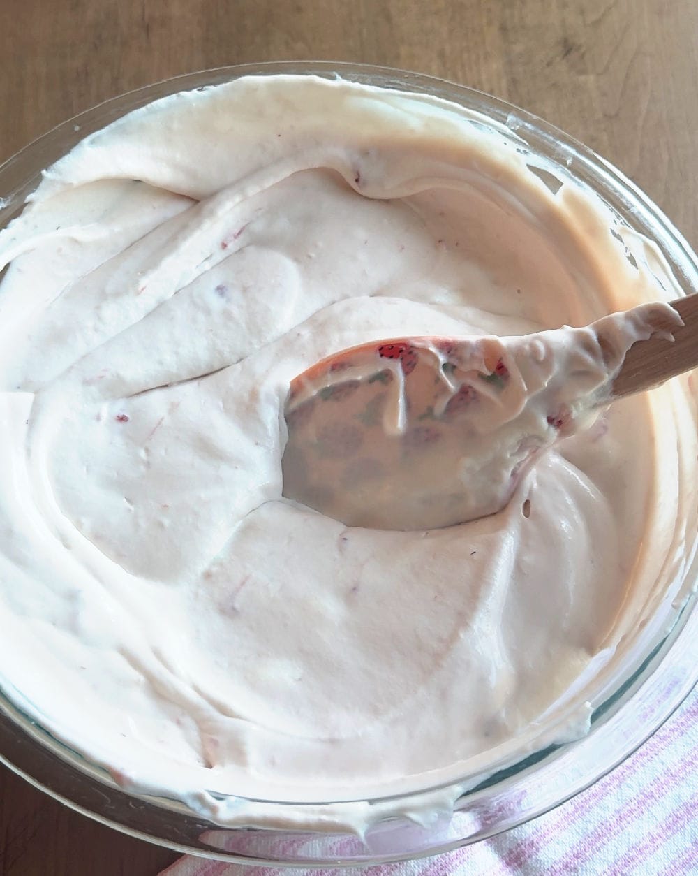 fold ice cream mixture with spatula.