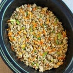 homemade dog food in crock pot.