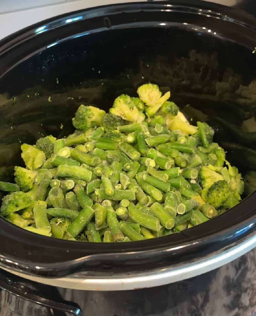 frozen vegetables in slow cooker.
