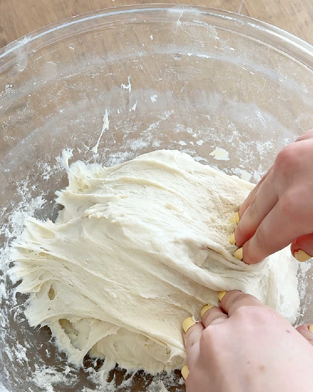 folding the dough.