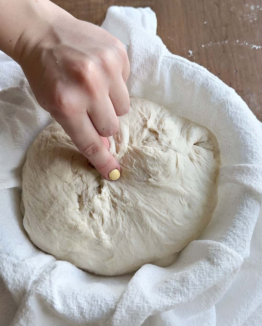 stitch and pinch dough.