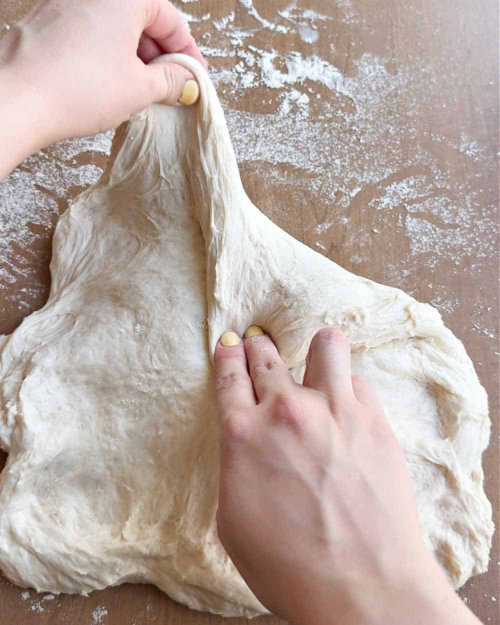 shaping the dough.