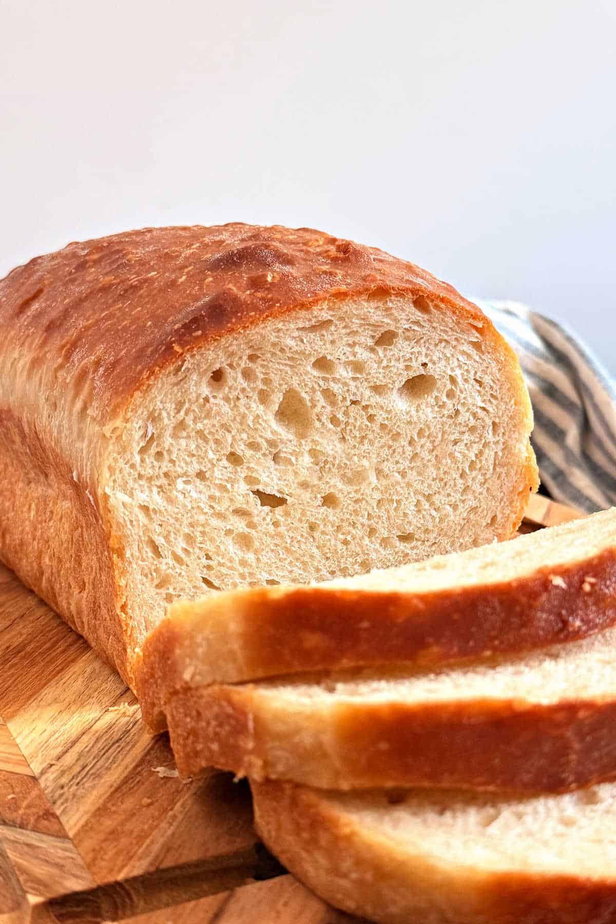 sourdough sandwich bread sliced open.