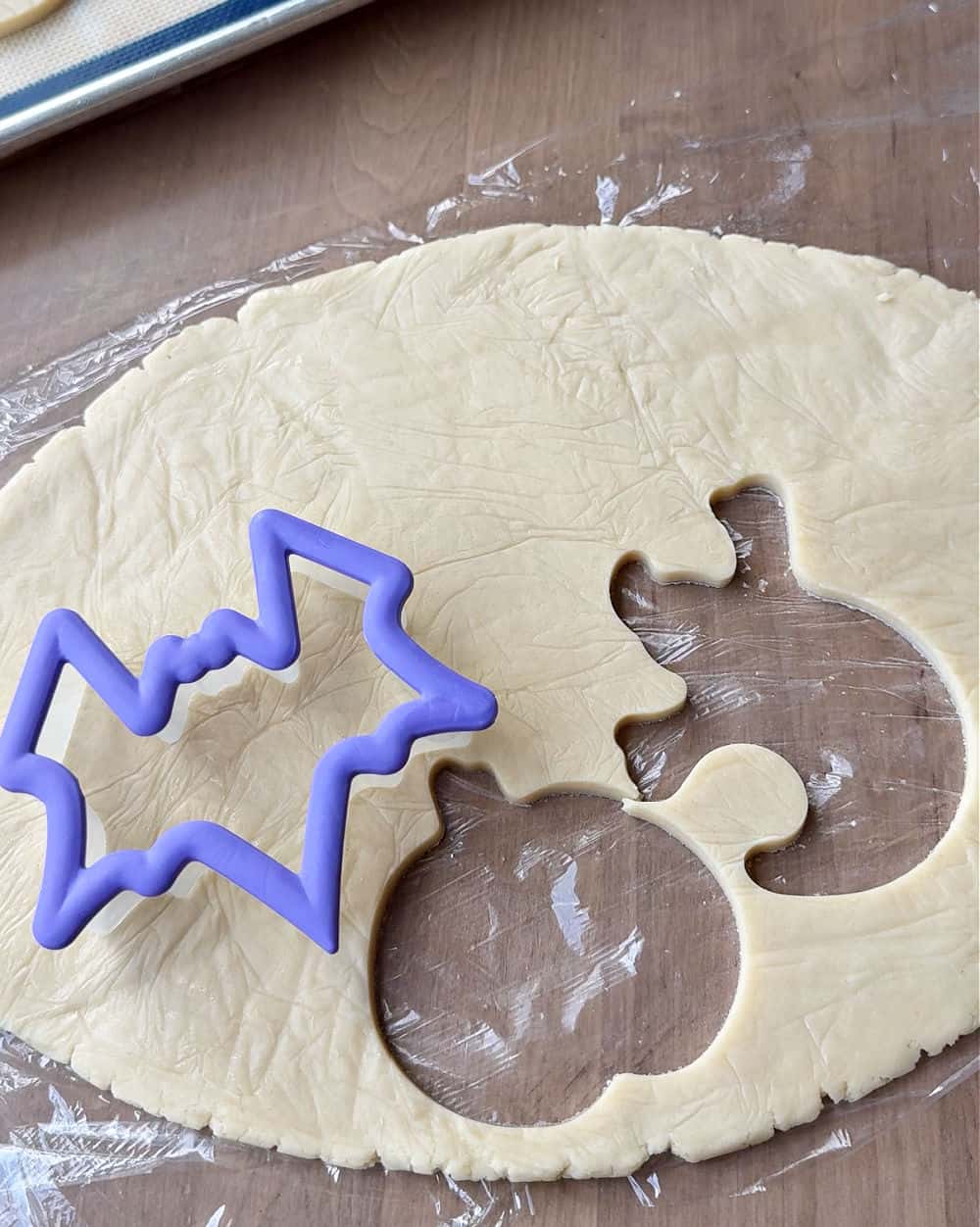 bat cookie cutter on dough.