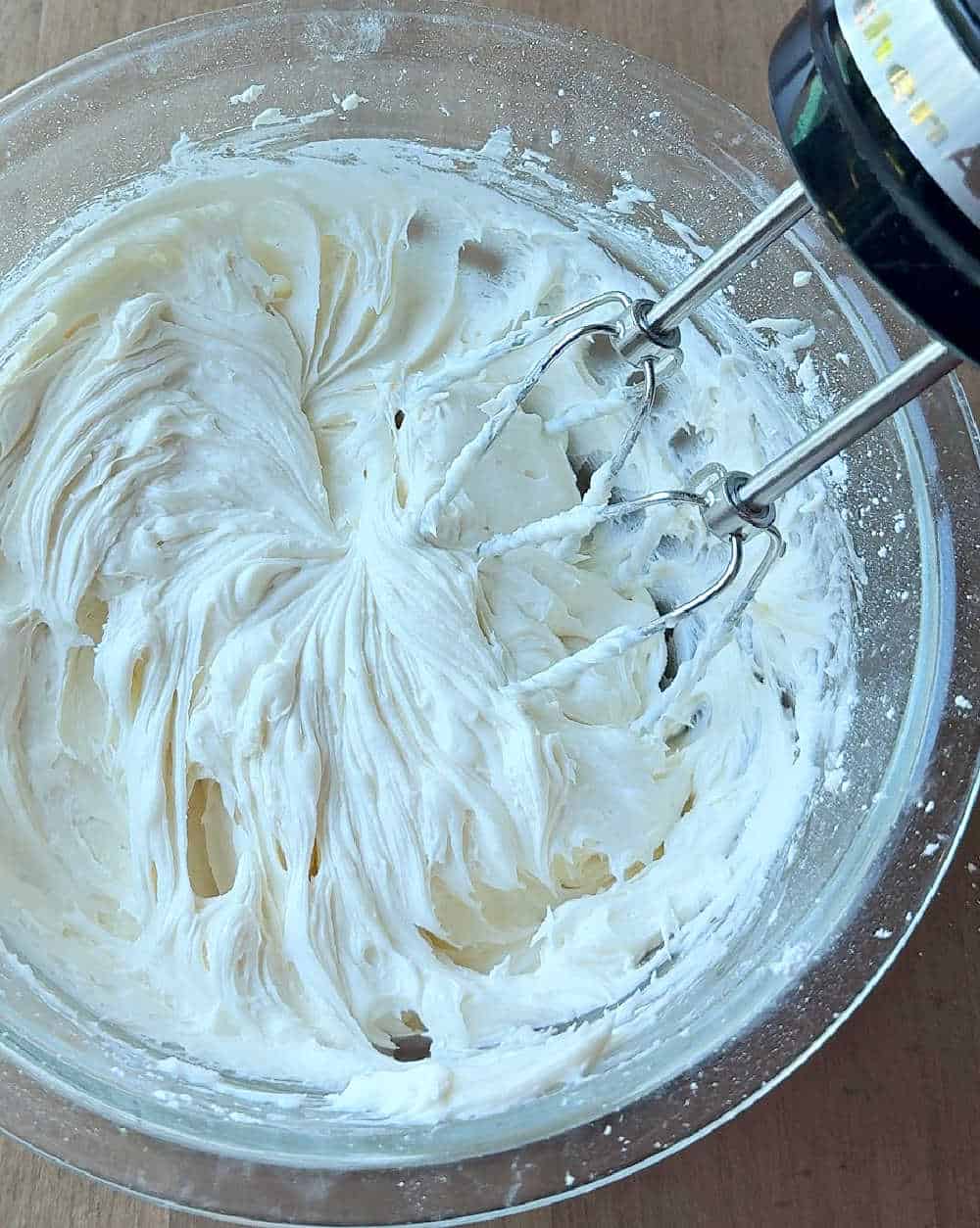 mixing filling in bowl.