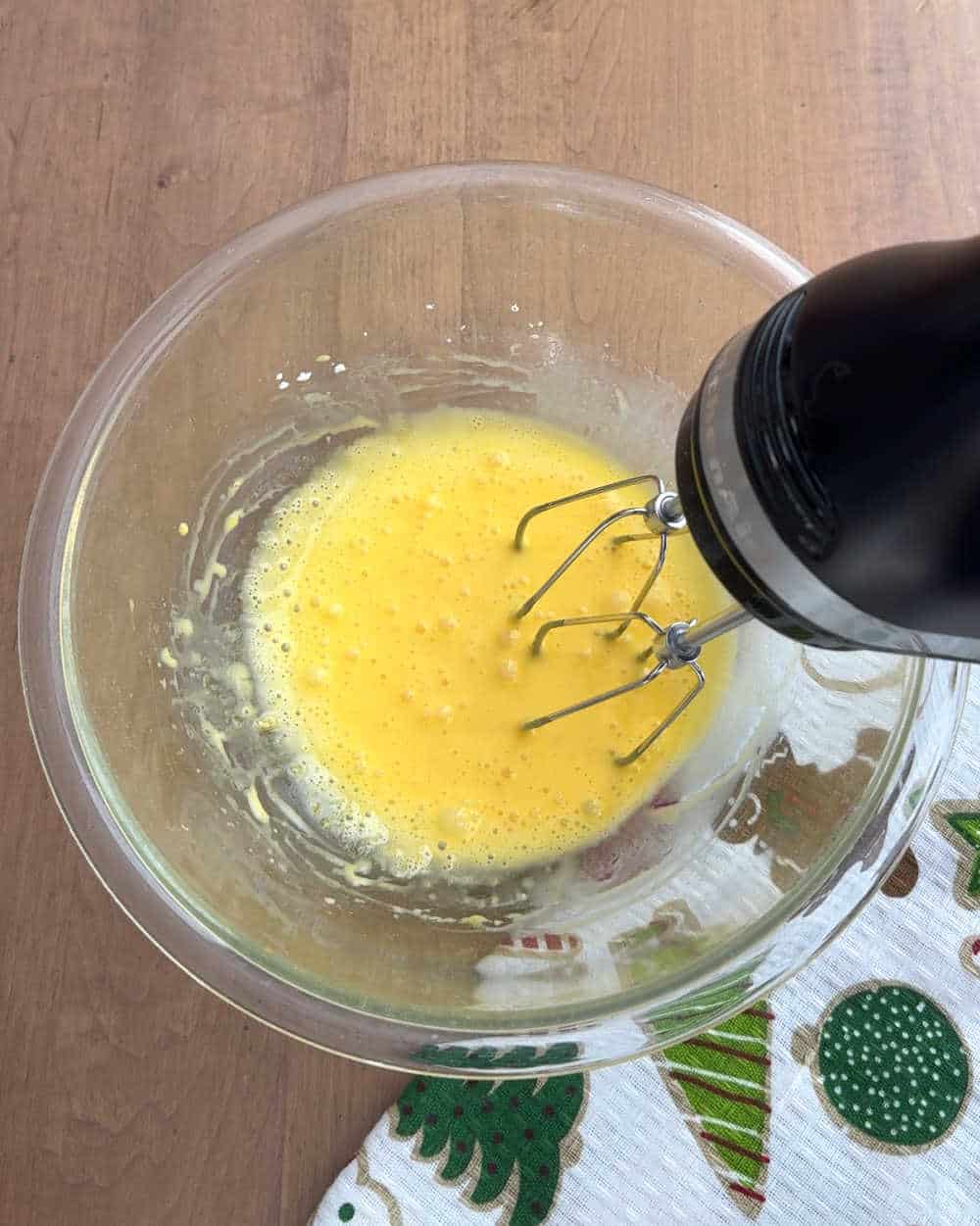 egg yolks in mixing bowl.