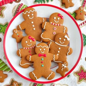 gingerbread cookies decorated with royal icing.