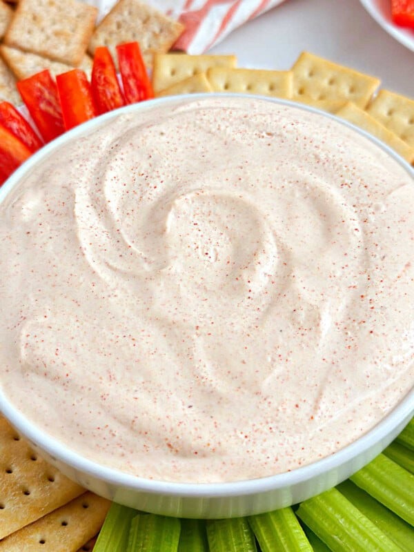 ghost pepper dip with dippers.