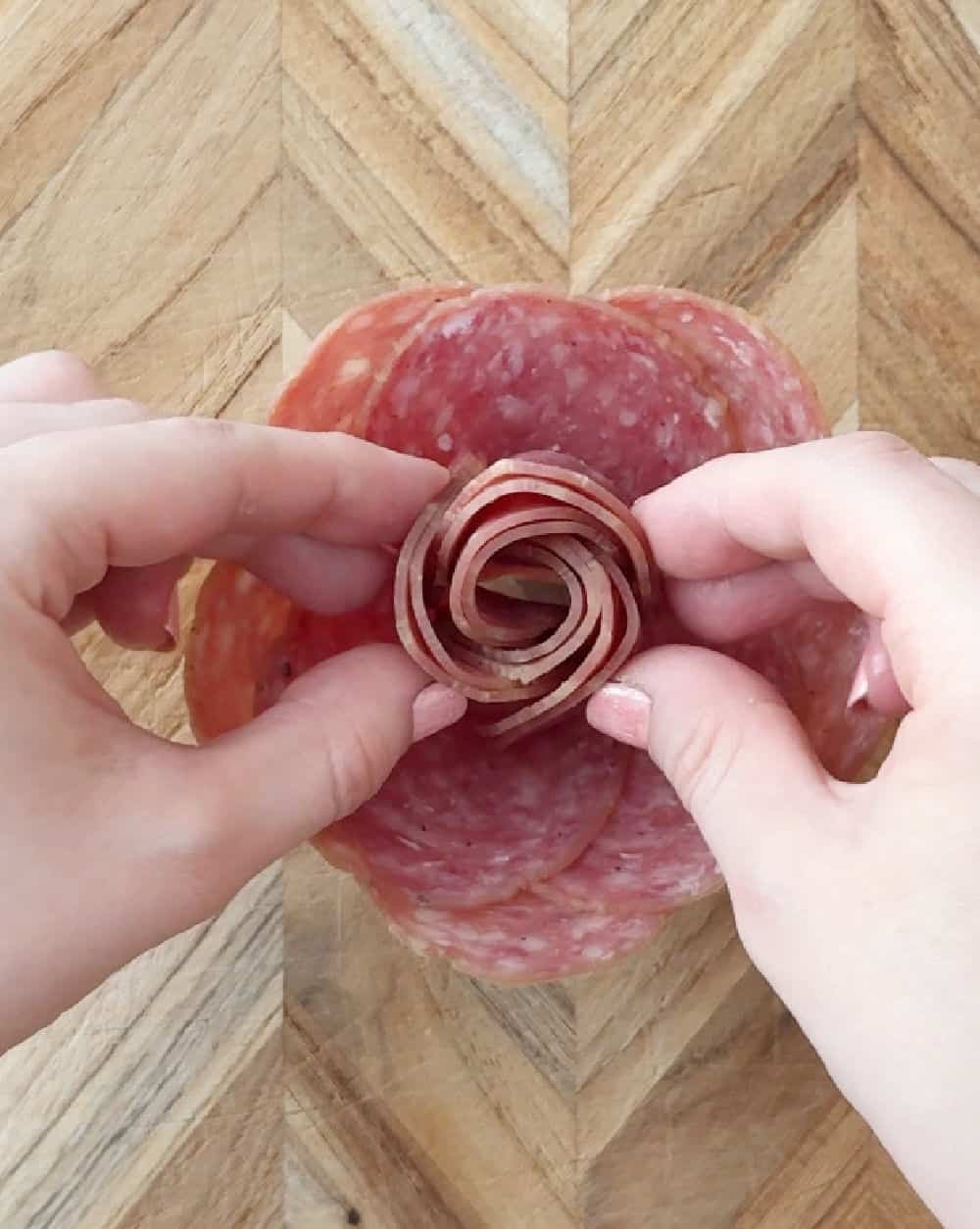 adding middle of the rose.