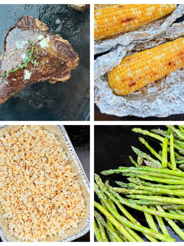 collage of Blackstone griddle recipes.