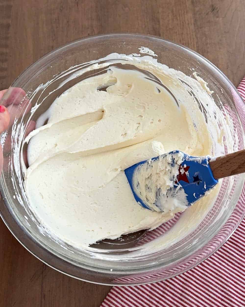 folding in Cool Whip.