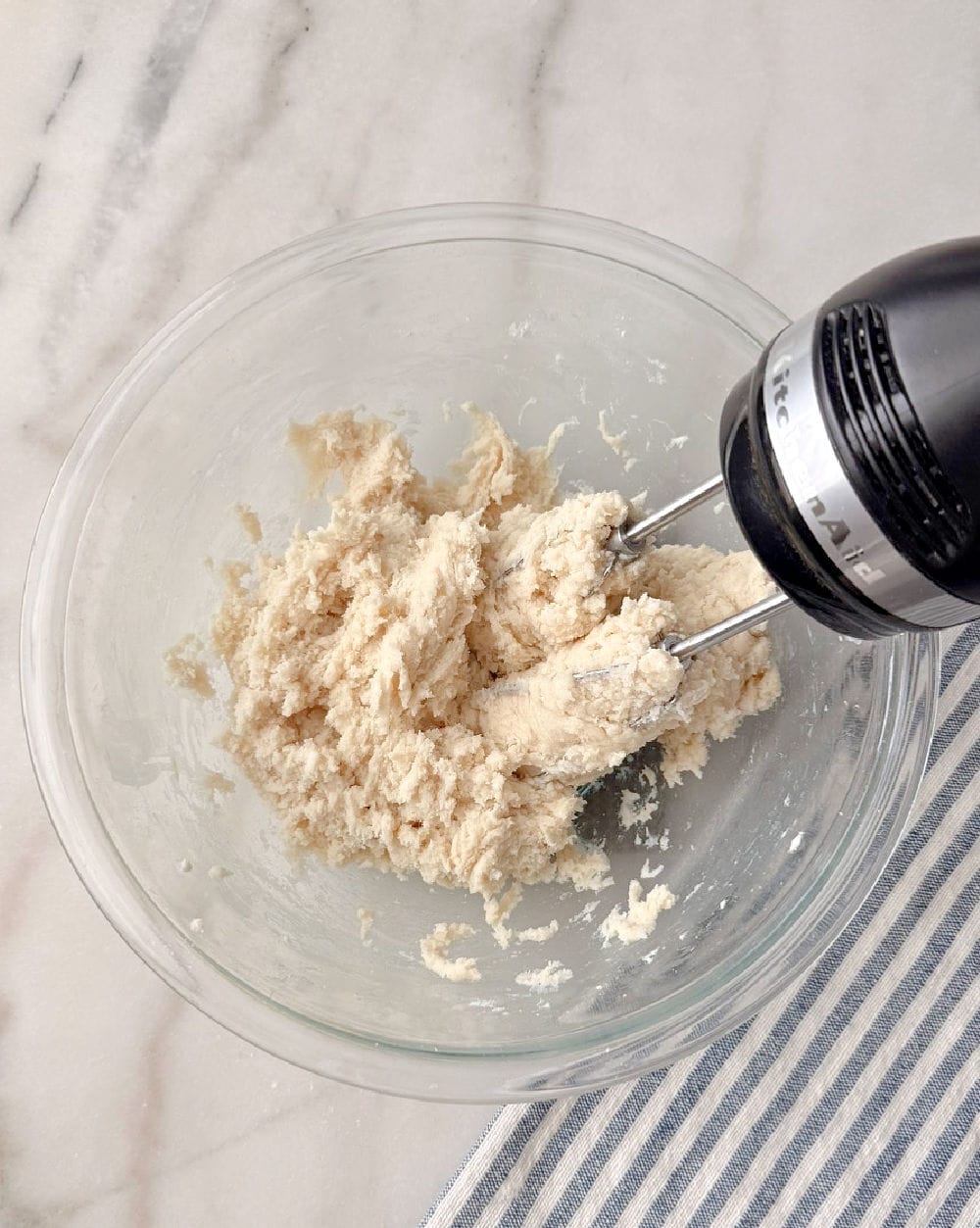 mixing in cake mix.