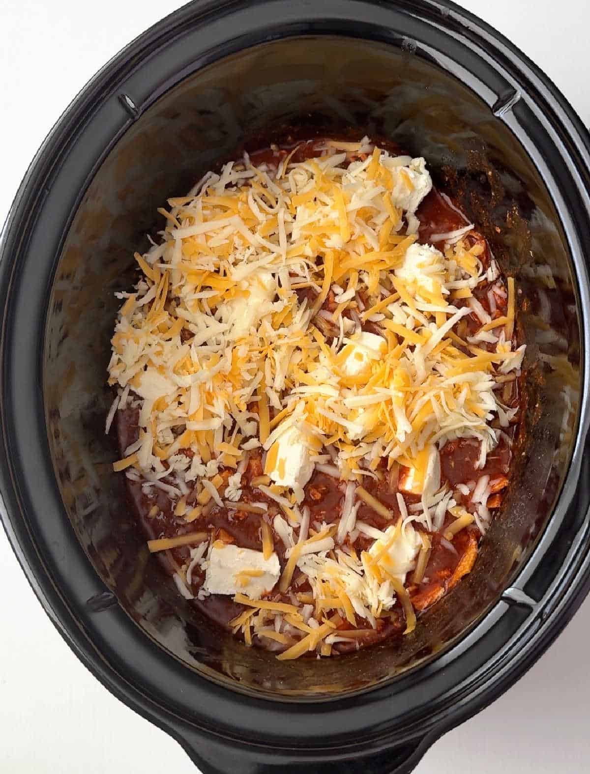 layering ingredients in crockpot.