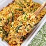 pork chop stuffing bake with green beans recipe.